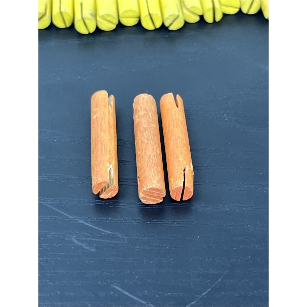 Tinkertoy 22 Wooden Rods Yellow + 3 Orange Replacement Parts Lot Vintage - Picture 4 of 15